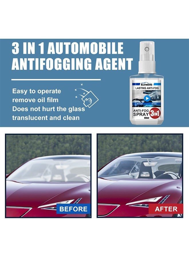RAYHONG Anti-Fog Spray, Car Glass Anti Fog Hydrophobic Coating Spray, Waterproof Anti Fog Spray, Automobile Glass Anti Fog Spray, Anti Fog Car Glass Cleaner, Anti Fog Spray for Glasses, Car Glass Antifog Hydrophobic Coating Spray 60ml - Image 5